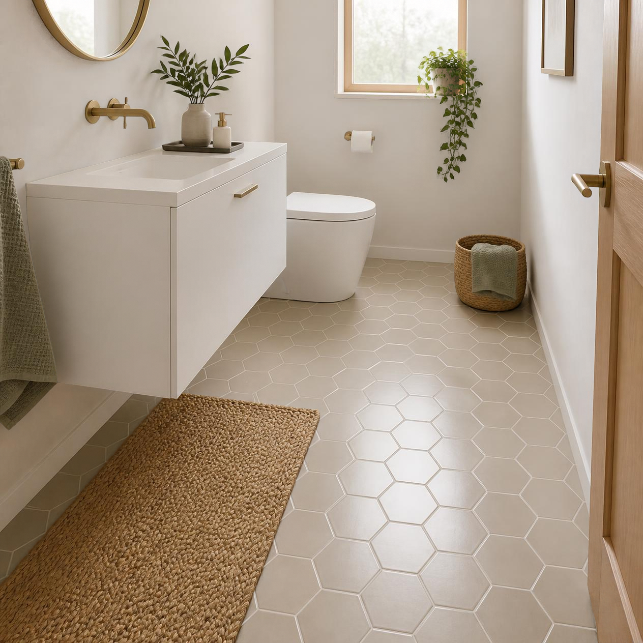 hexagon bathroom ceramic tile